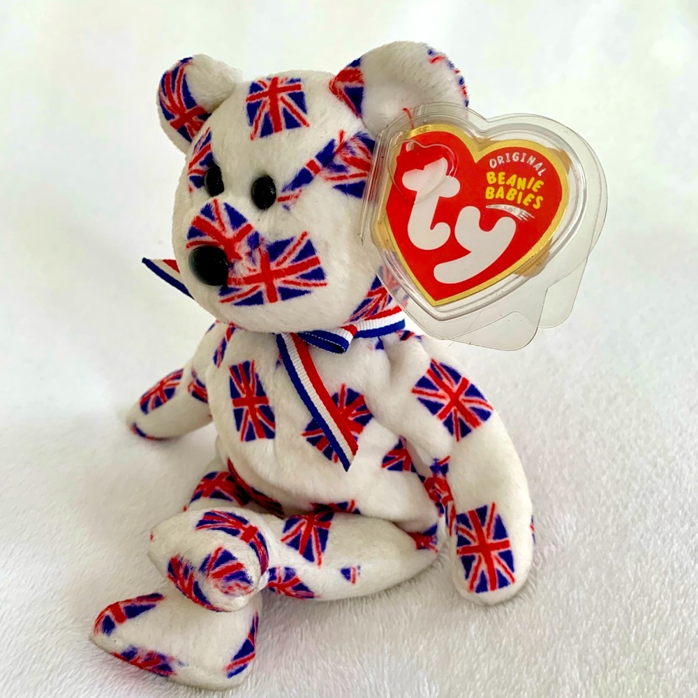 Vintage 2003 Retired UK Jack Beanie Baby TY MINT Condition